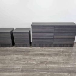 Dresser Nightstand Charcoal Gray