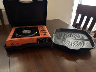 PORTABLE GAS STOVE AND BBQ GRILL/ COOKING PAN $25