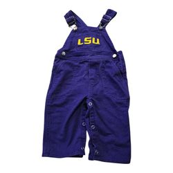 lsu overalls creative knitwear SZ 6/9 M Louisiana State University Tigers