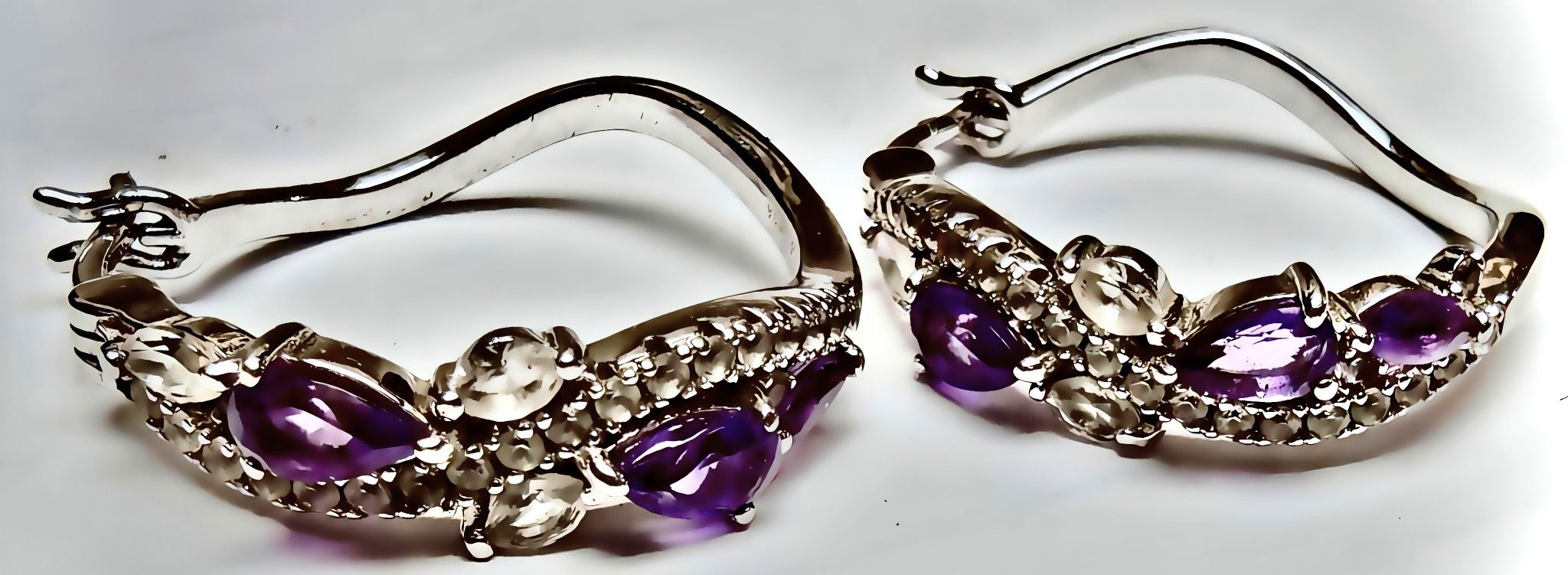 Sterling Silver Amethyst Hoop Earrings 925 β Retail $359 Kay Jewelers