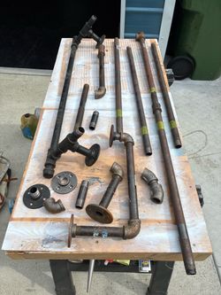 Black iron pipe pieces