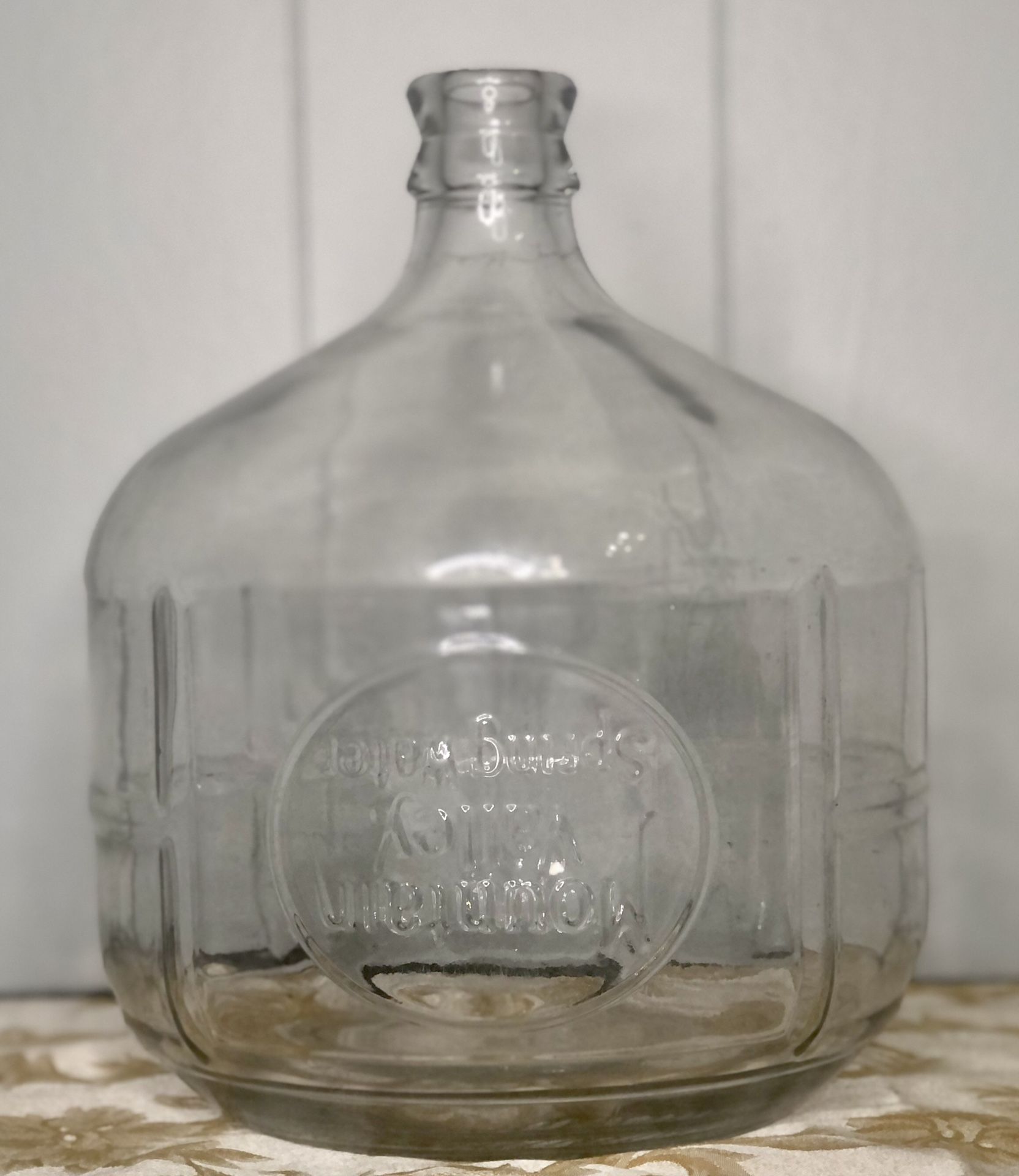 Vintage Mountain Valley Spring Water Panel Glass Bottle Jug