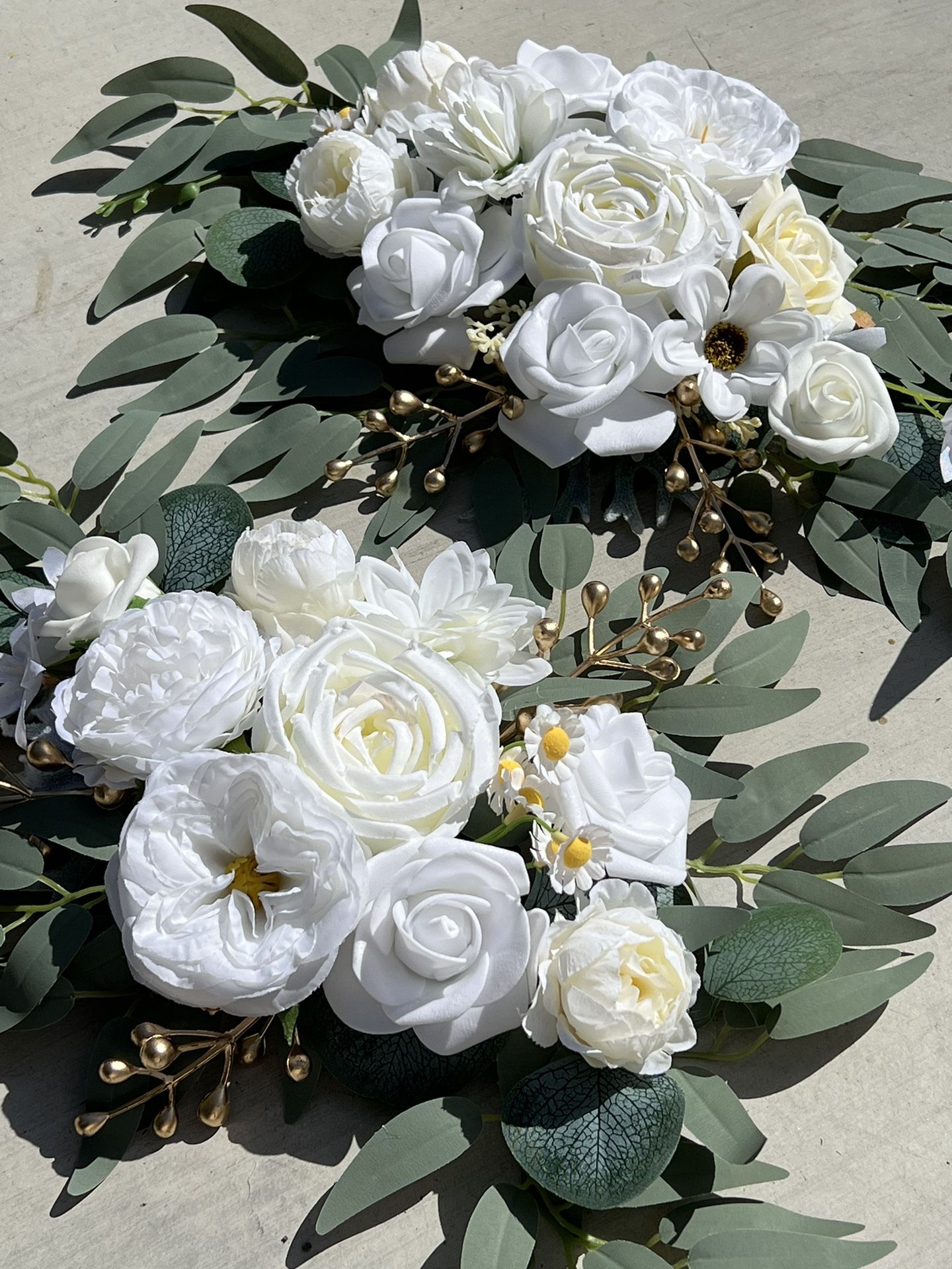 A Pair Of Flower Garlands For Welcome Sign or Arch or Sweetheart Table Decorations