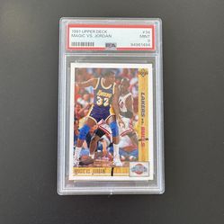 Magic Johnson vs. Michael Jordan 1991 Upper Deck #34 PSA 9
