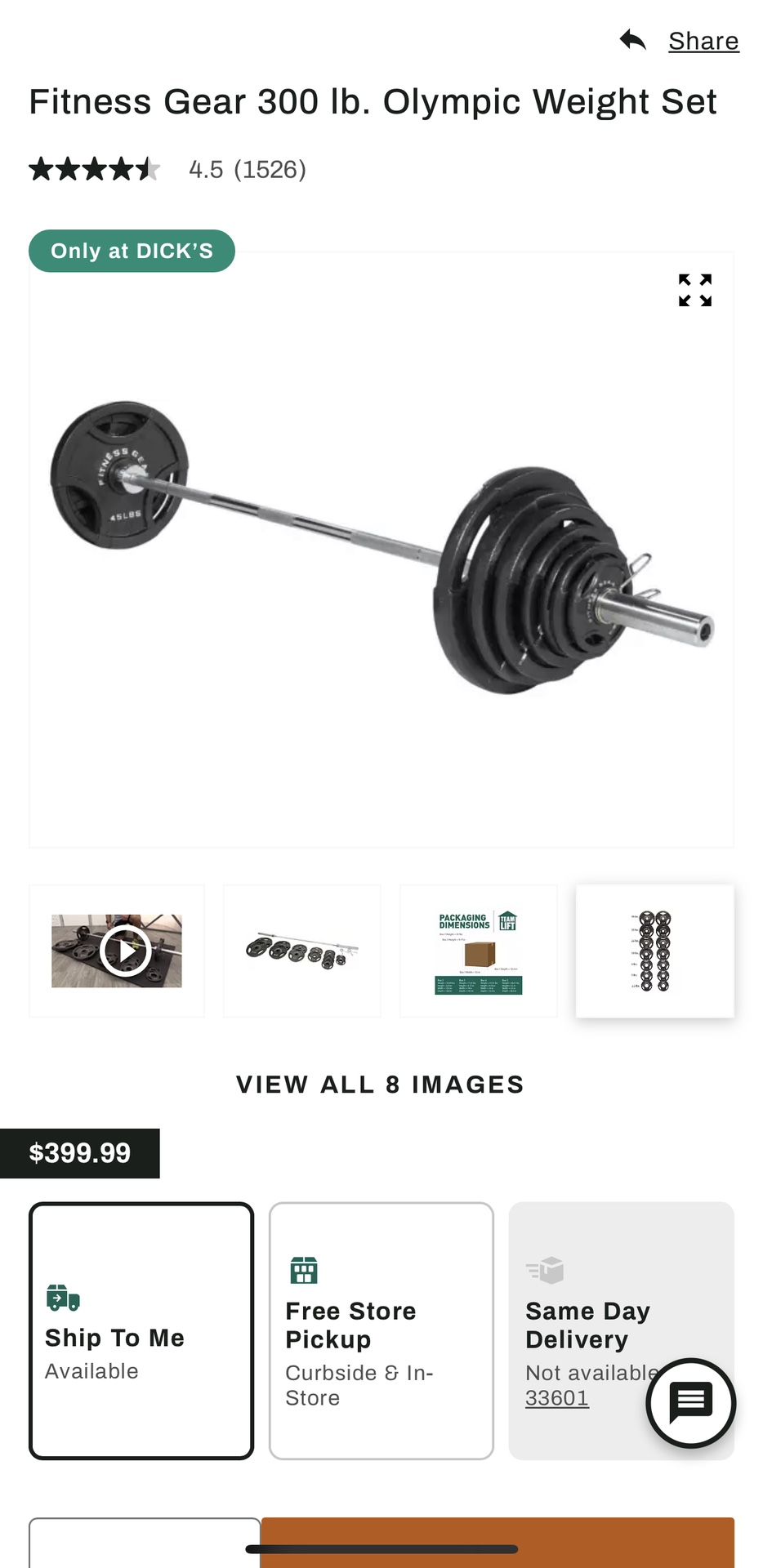 300 Pound Olympic Barbell Set 