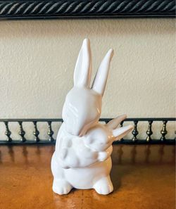 New Mama Bunny & Baby Figurine