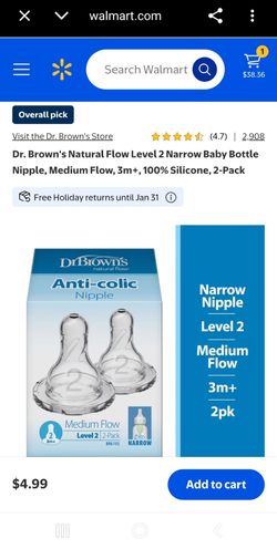 New Dr. Brown's Anti-colic nipples 2 pack