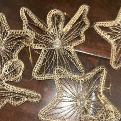 Very Special Ornaments Gold Spun With Pearl