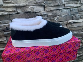 Tory Burch genuine shearling sneaker firm price