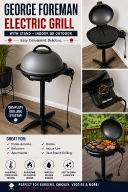 George Foreman Electric Grill with Stand