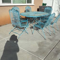 Wrought Iron Table And 6 Chairs