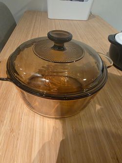 Visions Amber Glass Cookware Dutch Oven Pot with Lid (2.25L)