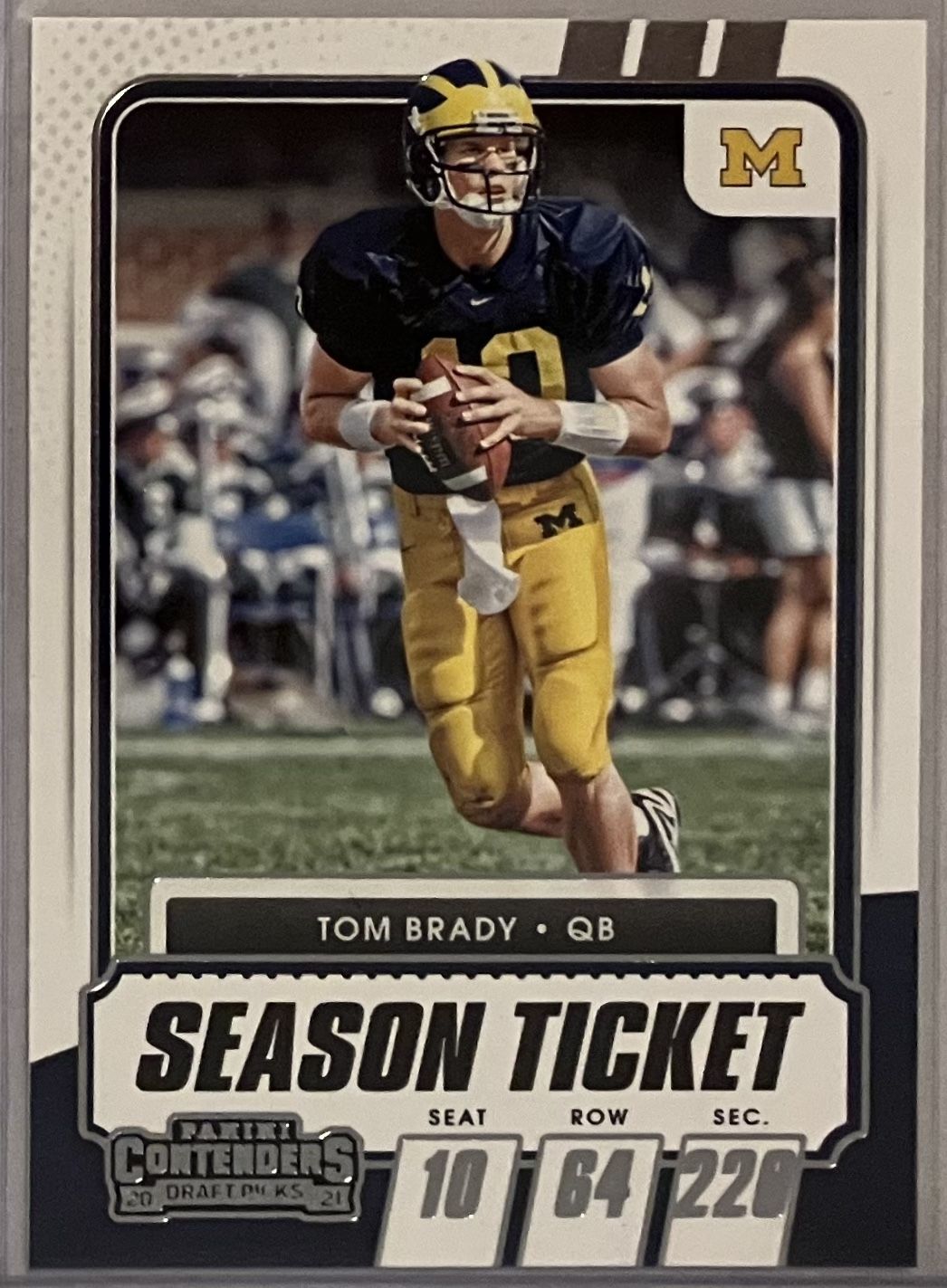 2021 Panini Contenders Draft Picks TOM BRADY Season Ticket #8 Wolverines