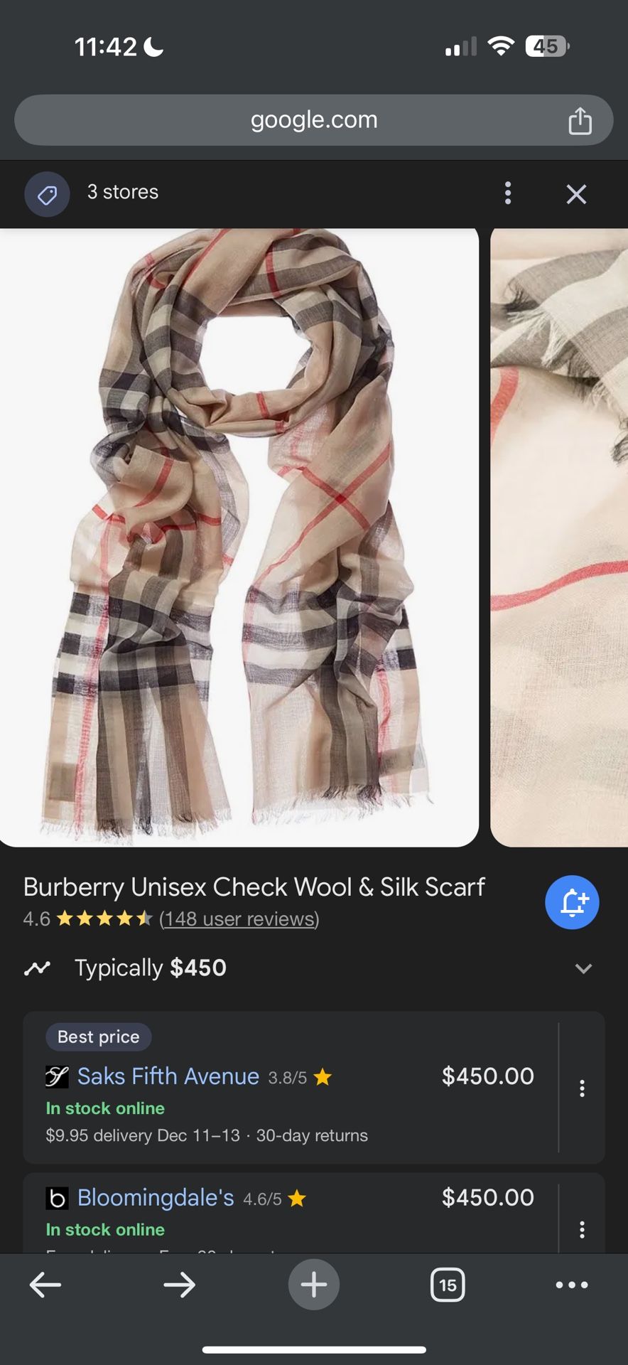 Burberry Scarf, Saks