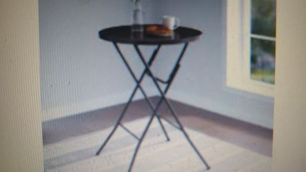 Mainstays 31" Round High Top Folding Table, Walnut