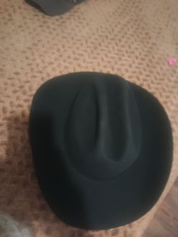 Black Wide Brim Felt Fedora Hat