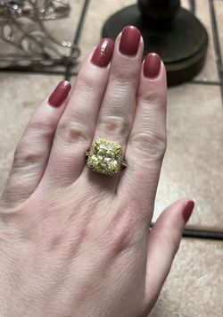 Yellow Cubic Zirconia Ring 