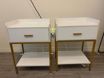 White/Gold bedside Tables