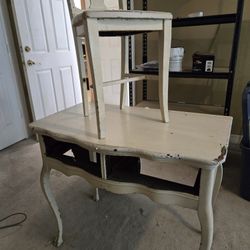 Antique Vanity, White, Including Mirror 