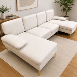 Beautiful living room double chaise sectional sofa