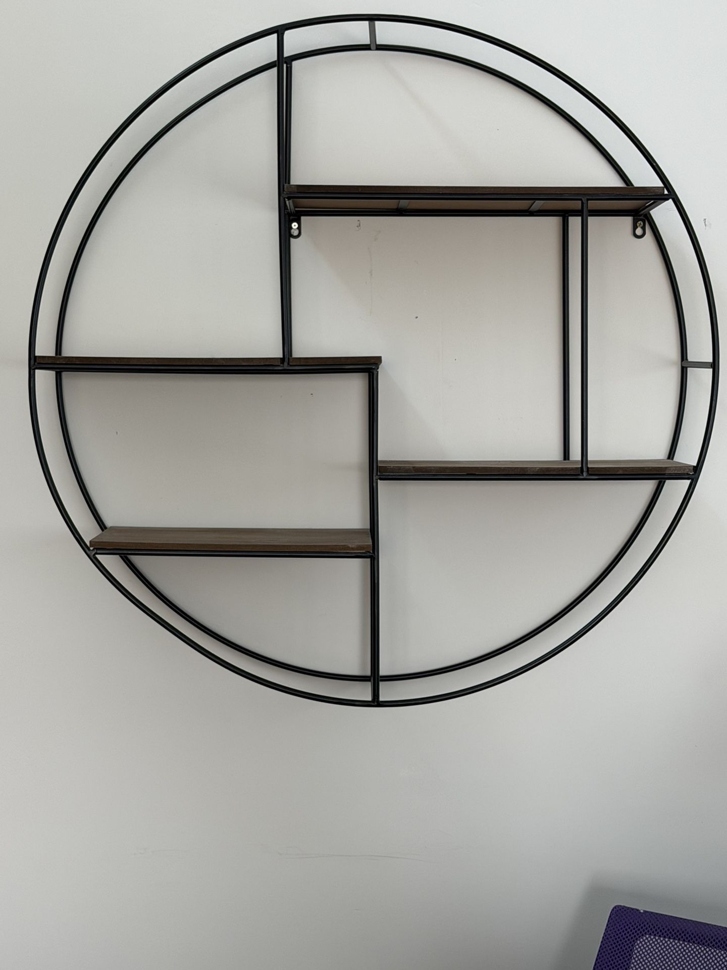 Large Round Metal Wall Shelf – Industrial / Modern Decor