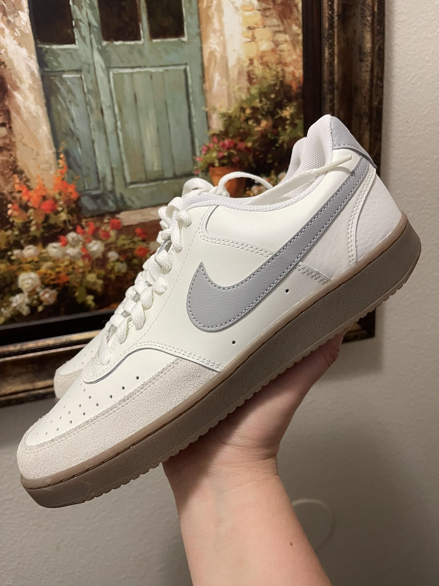 Nike Court Vision Low 'Sail Light Smoke Grey' sneakers