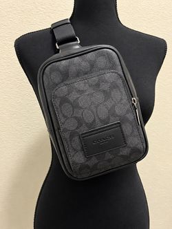 Coach Signature Canvas Crossbody / Sling Bag – Black – CV763