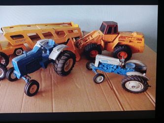 Antique And Vintage Diecast Vehicles Lot Hubley  Nylint Tractor Loader Car Carrier