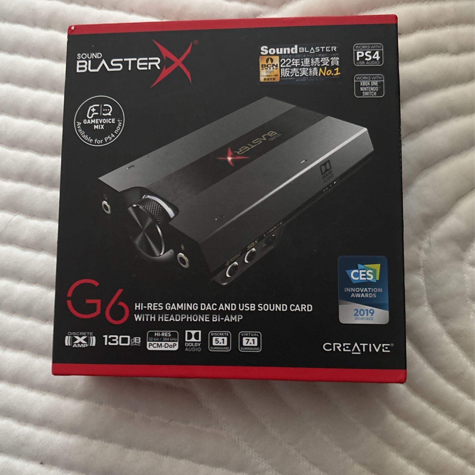 Sound Blaster X G6 PS4 Hi Res Gaming Sac and USB Sound Card With Headphone Bi Amp Works With Xbox One And Nintendo Switch 130 DB Dac