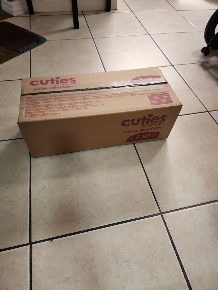 Cuties Size 7 Diapers $45 For A Box 80 Inside
