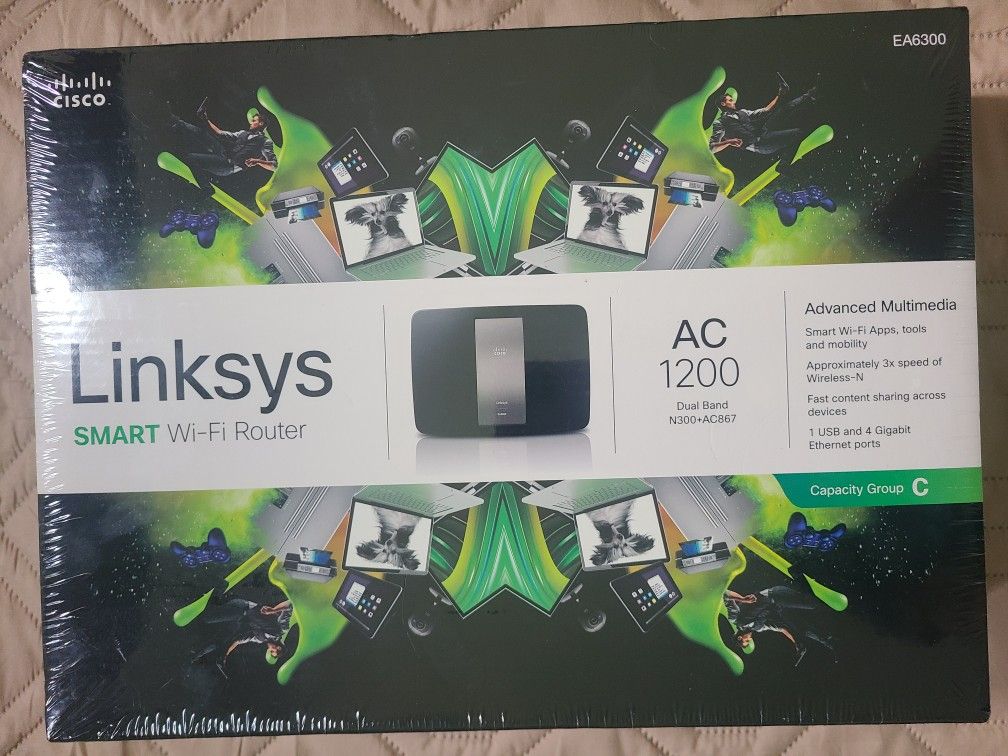 NEW LINKSYS SMART WI-FI ROUTER AC 1200 DUAL BAND N300+AC867 EA6300