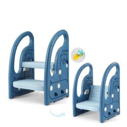 Onasti Toddler Step Stool for Bathroom Sink, Adjustable 2 Step Stop for Kids with Handles, Toilet Stool for Potty Training, Plastic Ladder Toddler Hel