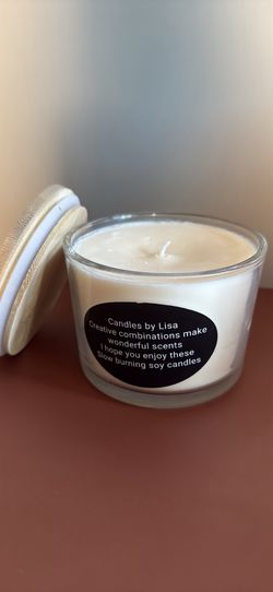 Homemade slow burning soy candle infused with essential oils