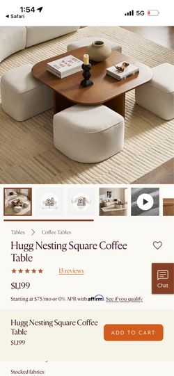 New coffee table only ( no cushions )