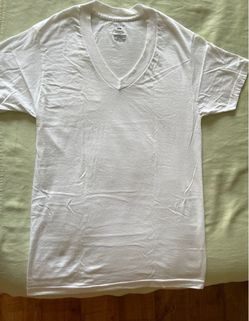 Men's V-Neck White/Short Sleeve Undershirts (4 total)-NEW!