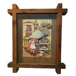  kitschy vintage 3d shadow box lithograph