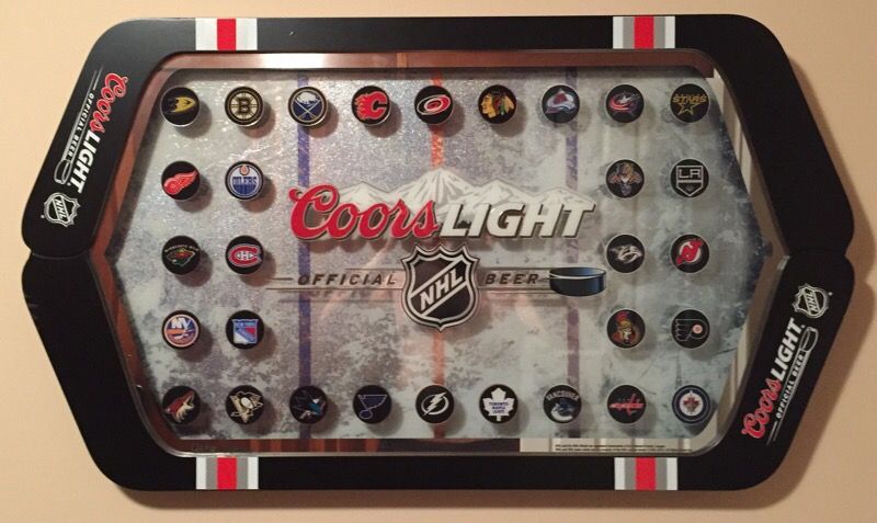NHL Coors Light Hockey Stick Frame Mirror