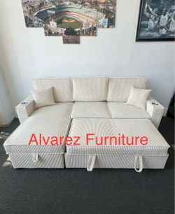Sectional sleeper with storage