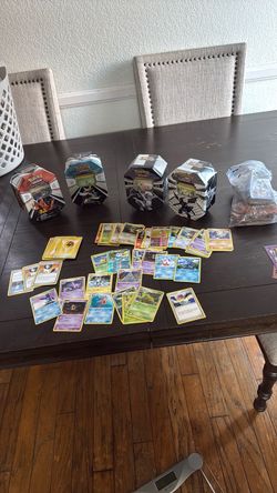 Pokémon containers and cards