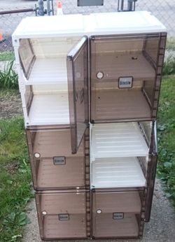 Binsfe Modular Plastic Storage Cabinet for shoes