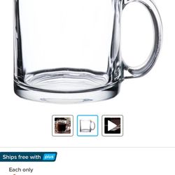 Set of 6 Libbey Glass Mugs