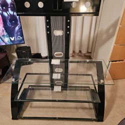 T.V. Stand With Glass Shelves