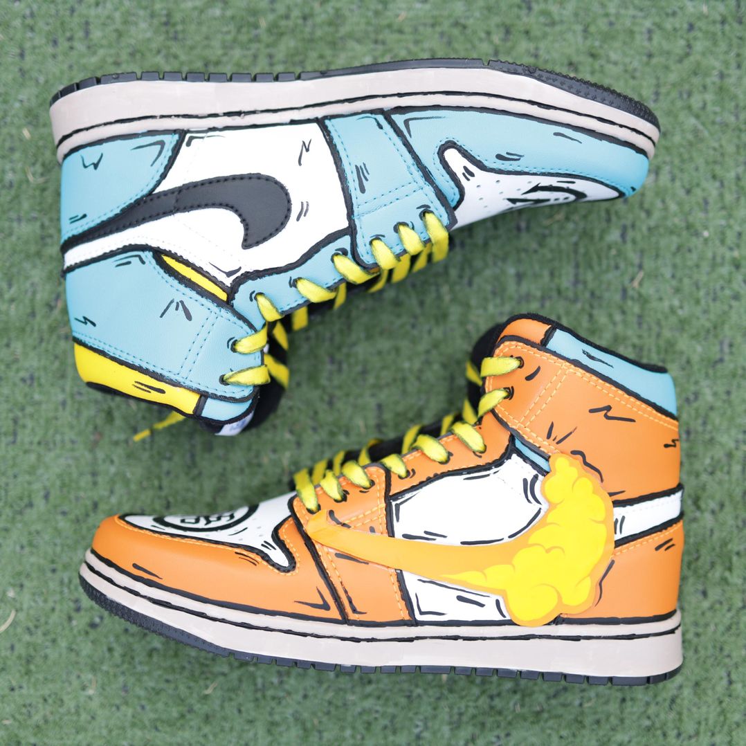 Custom Nike Air Jordan 1 Goku Anime Sneakers – Brand New