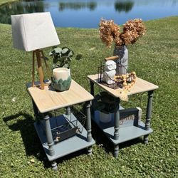 Set Farmhouse Nightstands Or Side Tables Refinished
