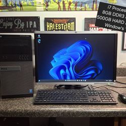 Dell i7 Desktop Computer With Monitor Keyboard And Mouse Included