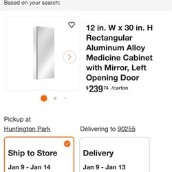 H Rectangular Aluminum Alloy Medicine Cabinet