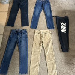 Boys Size 10 Levi’s Slim, Dickies Skinny 12, Stretch Place, Crew cuts, Nike Sweats $10.00 Each  