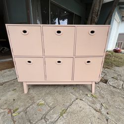 6-Cube Pink Storage Cubby Shelf