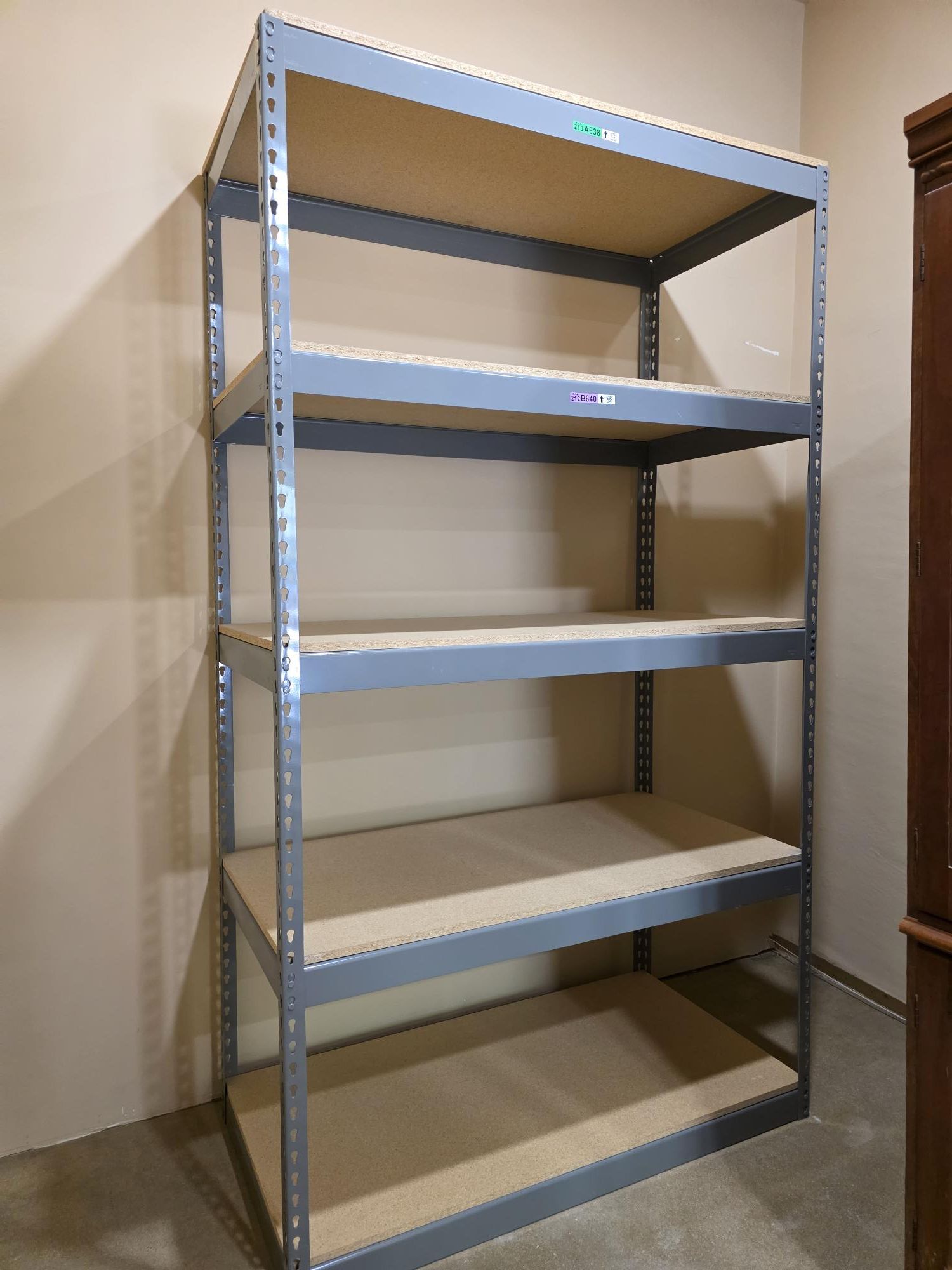 5 Tier Shelving 48 in W x 24 in D American Made Used Heavy Duty Steel Boltless Storage Rack Delivery Available