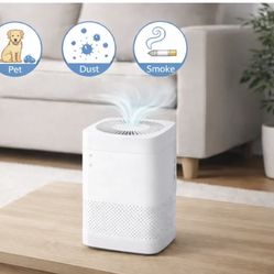 Air Purifier for Home, Quiet Air Cleaner for Bedroom & Living Room, 3 Fan Speeds, Removes Pet Dander, Dust & Smoke